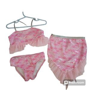 Wonder Nation pink mermaid bikini size 4 T